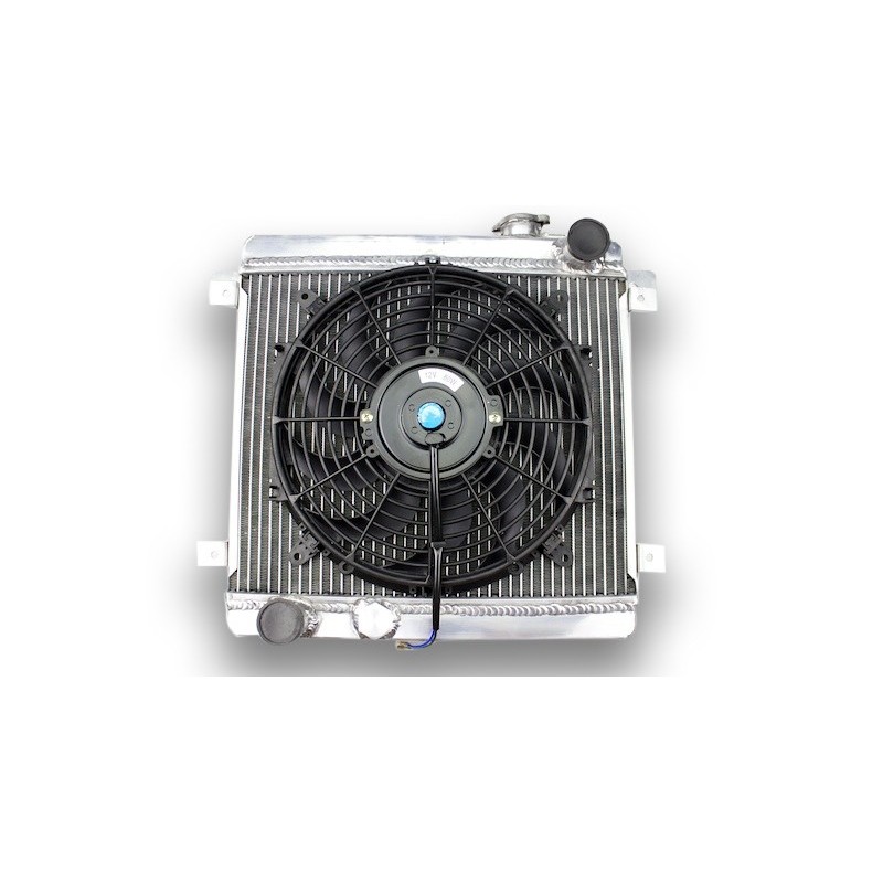 Aluminium Radiator FIAT 128 ABARTH en fan tv