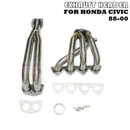 Collecteur d'échappement inox 4 2 1 pour Honda Civic 